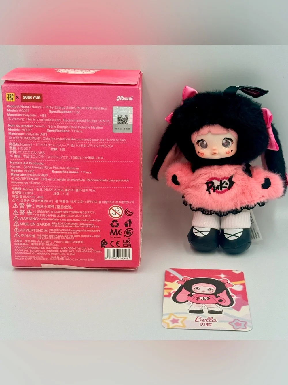 NEW - Nommi Pink ENERGY Series Plush Pendant - BELLA 🩷🖤 - Picture 4 of 9